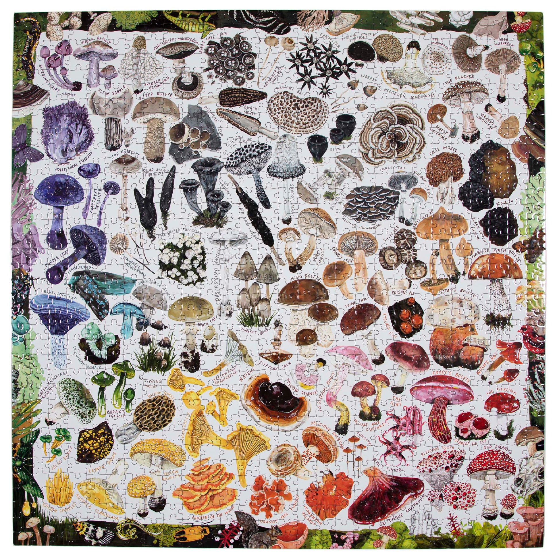 Mushroom rainbow piece jigsaw puzzle gifts for nature lovers