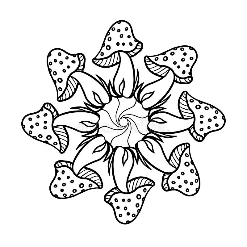 Mushroom coloring page stock illustrations â mushroom coloring page stock illustrations vectors clipart