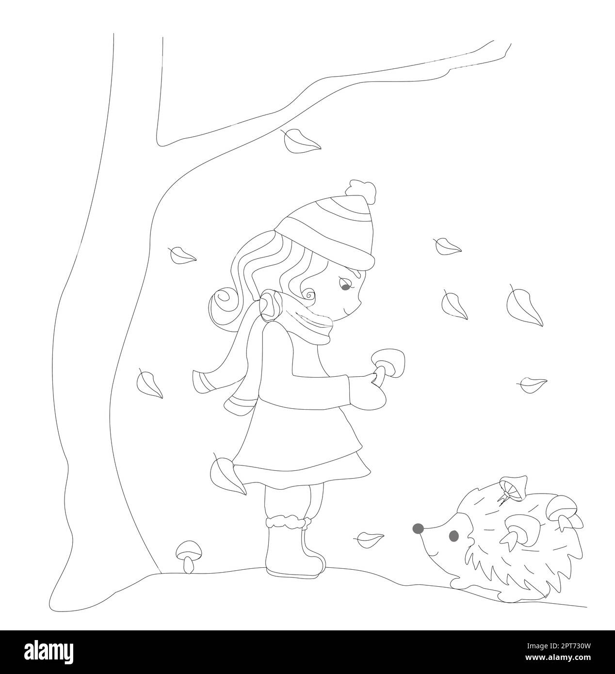 Mushroom coloring book cut out stock images pictures