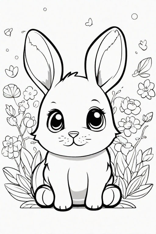 Rabbit coloring page for adults