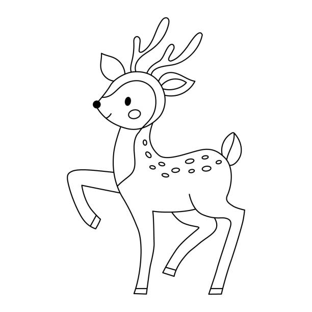 Reindeer coloring pages pictures stock illustrations royalty