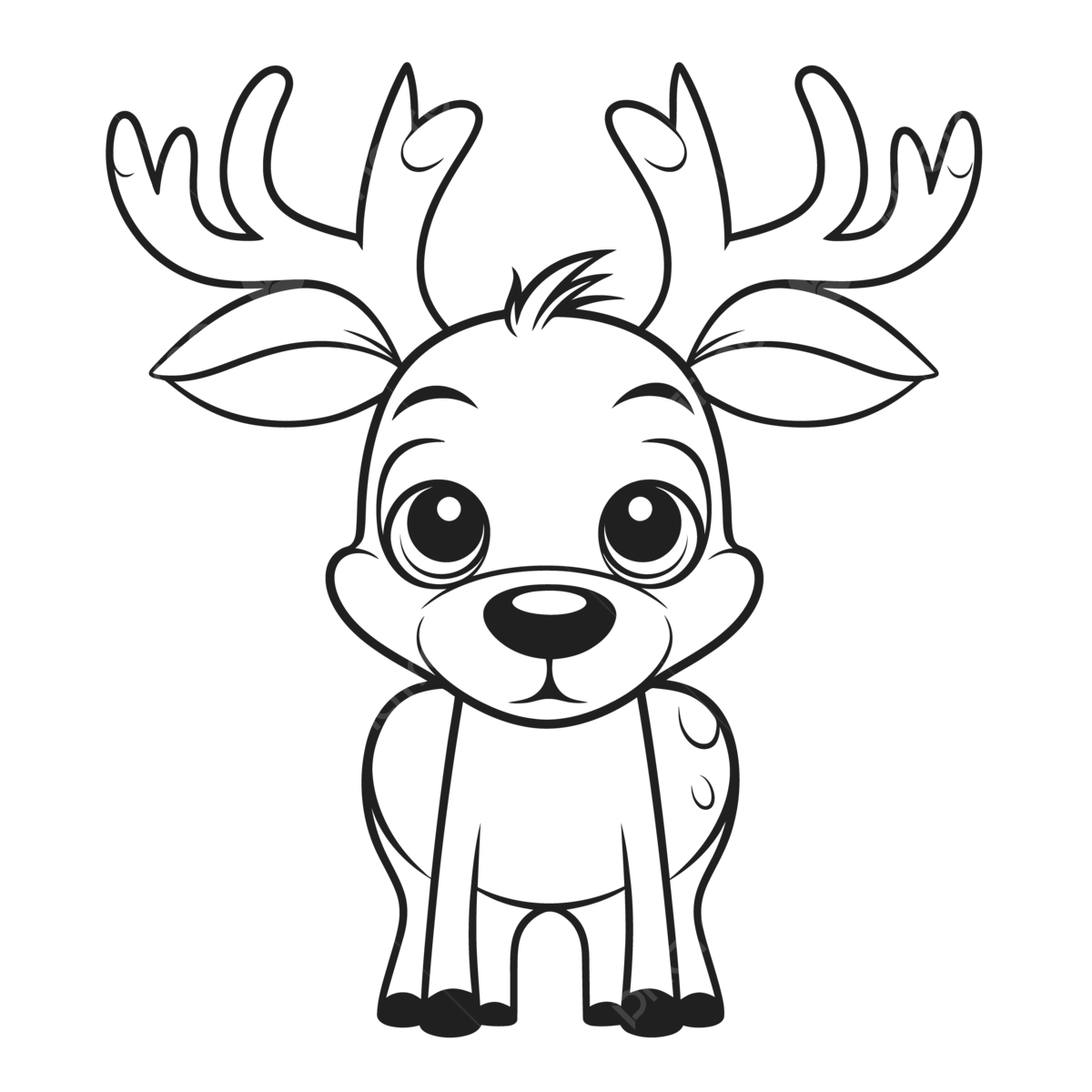 Cute reindeer for kids to draw coloring pages outline sketch drawing vector deer drawing wing drawing reindeer drawing png and vector with transparent background for free download