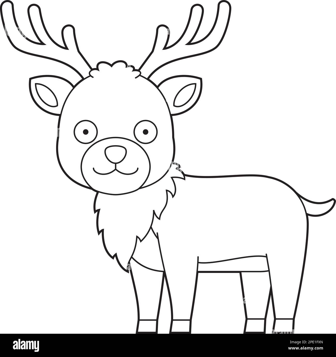 Reindeer coloring cut out stock images pictures