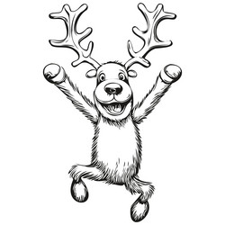 Christmas logo reindeer vintage vector images over