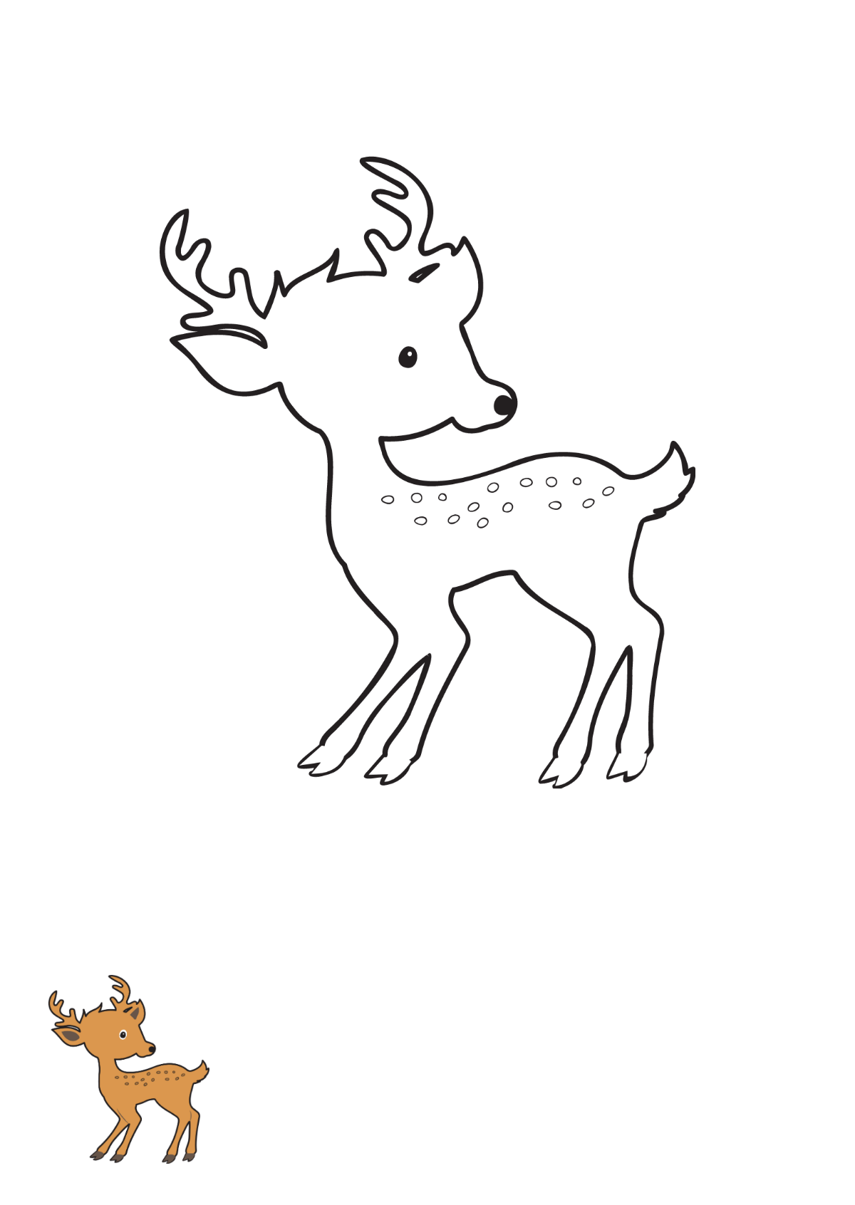 Free deer coloring page s examples