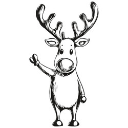 Reindeer black and white vector images over