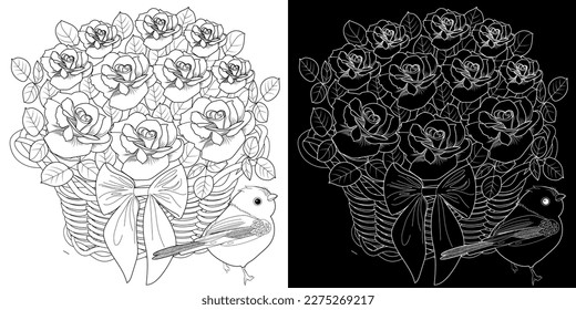 Rose coloring page images stock photos d objects vectors