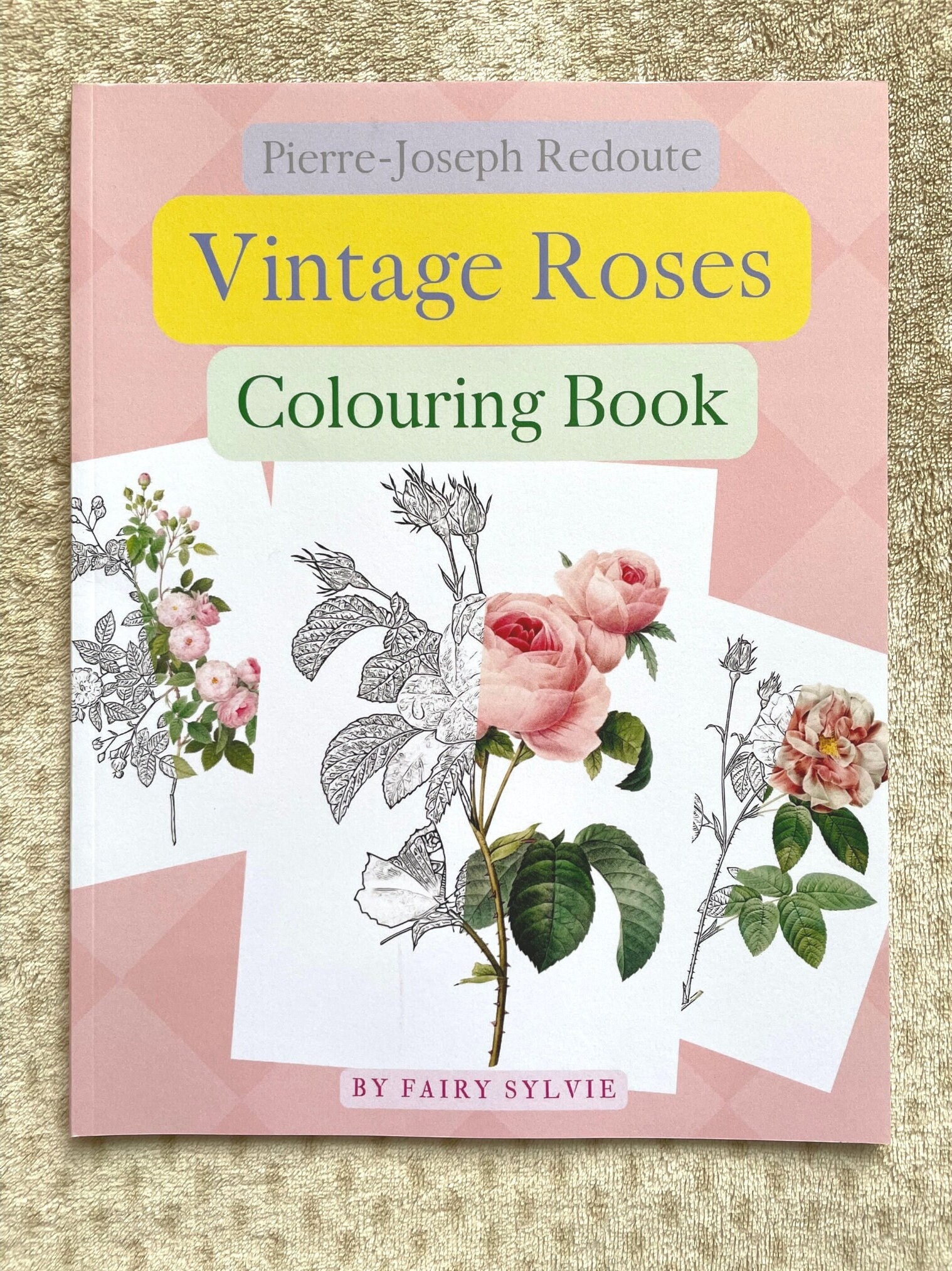 Vintage roses colouring book for adults redoutes roses colouring book flowers wedding gift gifts for women gift ideas