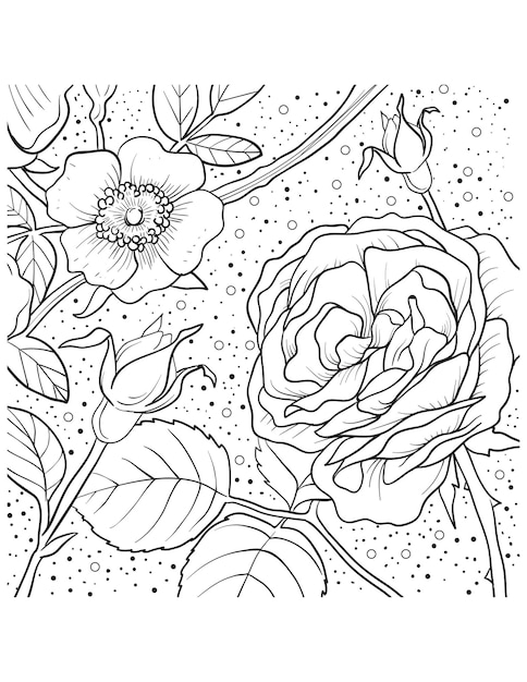 Premium vector beautiful mandala design with rose flower pattern vintage decorative element for coloring book
