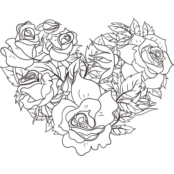 Heart of roses coloring peel stick flo