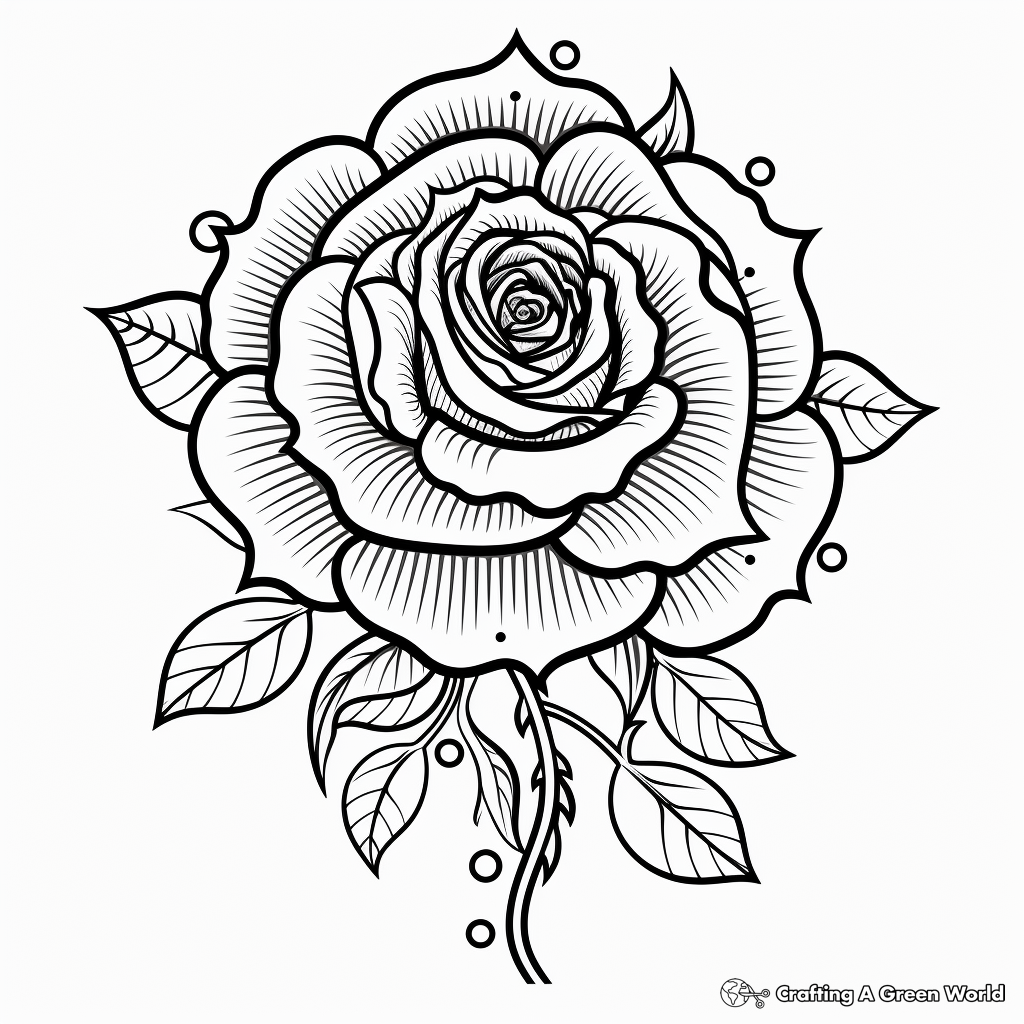 Rose tattoo coloring pages