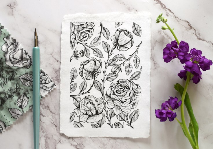How to make a vintage rose illustration â the postmans knock