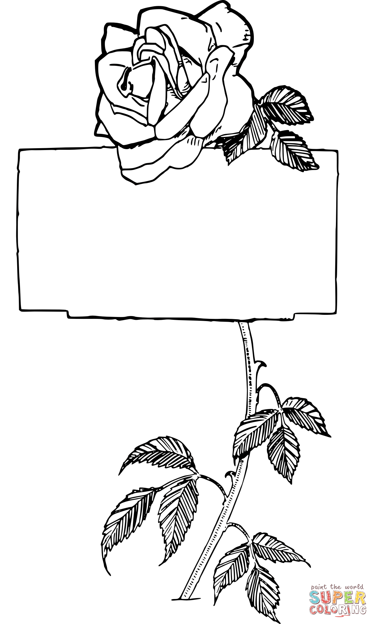 Vintage rose frame coloring page free printable coloring pages