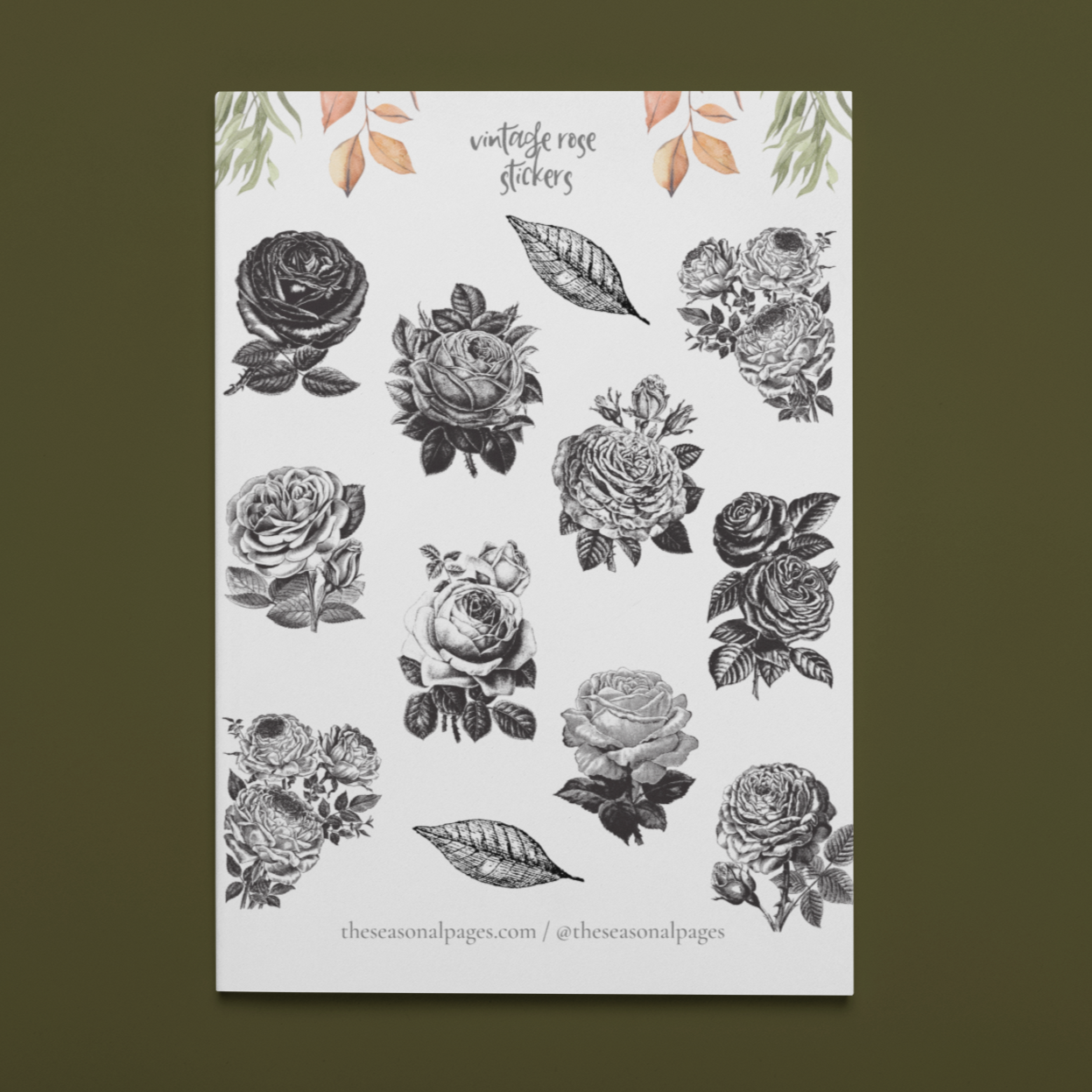 Printable vintage rose sticker set â the seasonal pages