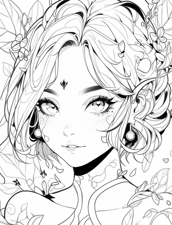 Fairy coloring page manga coloring book coloring book art fairy coloring pages