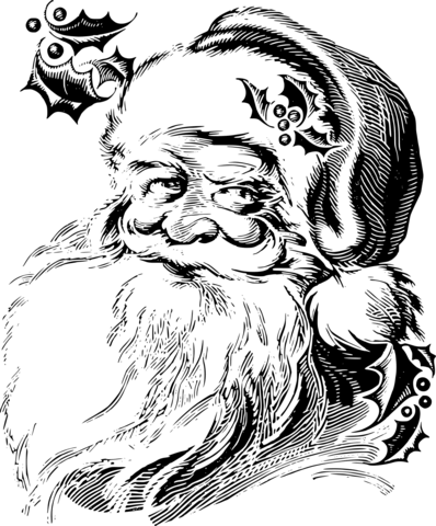 Vintage santa coloring page free printable coloring pages