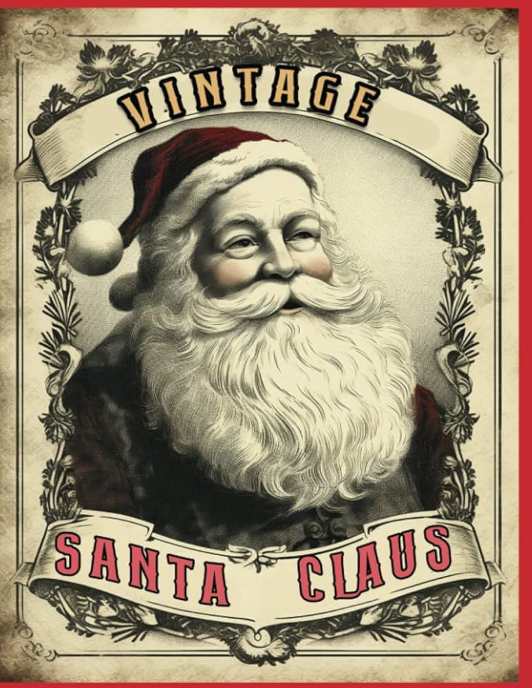 Vintage santa claus grayscale coloring book a vintage grayscale coloring book featuring retro old time christmas santa claus designs to draw coloring book for relaxation christmas press jane