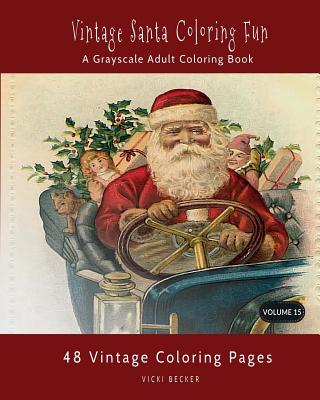 Vintage santa coloring fun a grayscale coloring book paperback books on the square