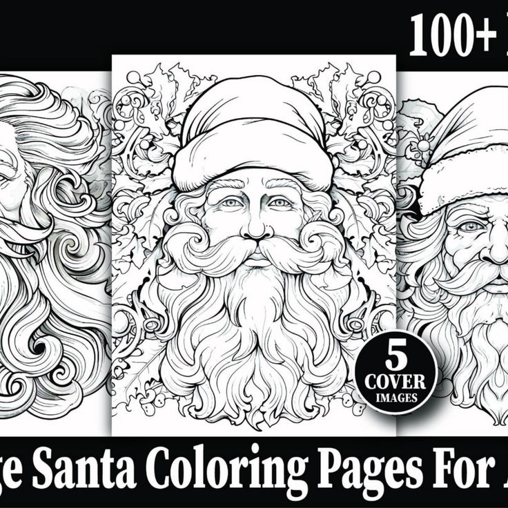 Vintage santa coloring pages