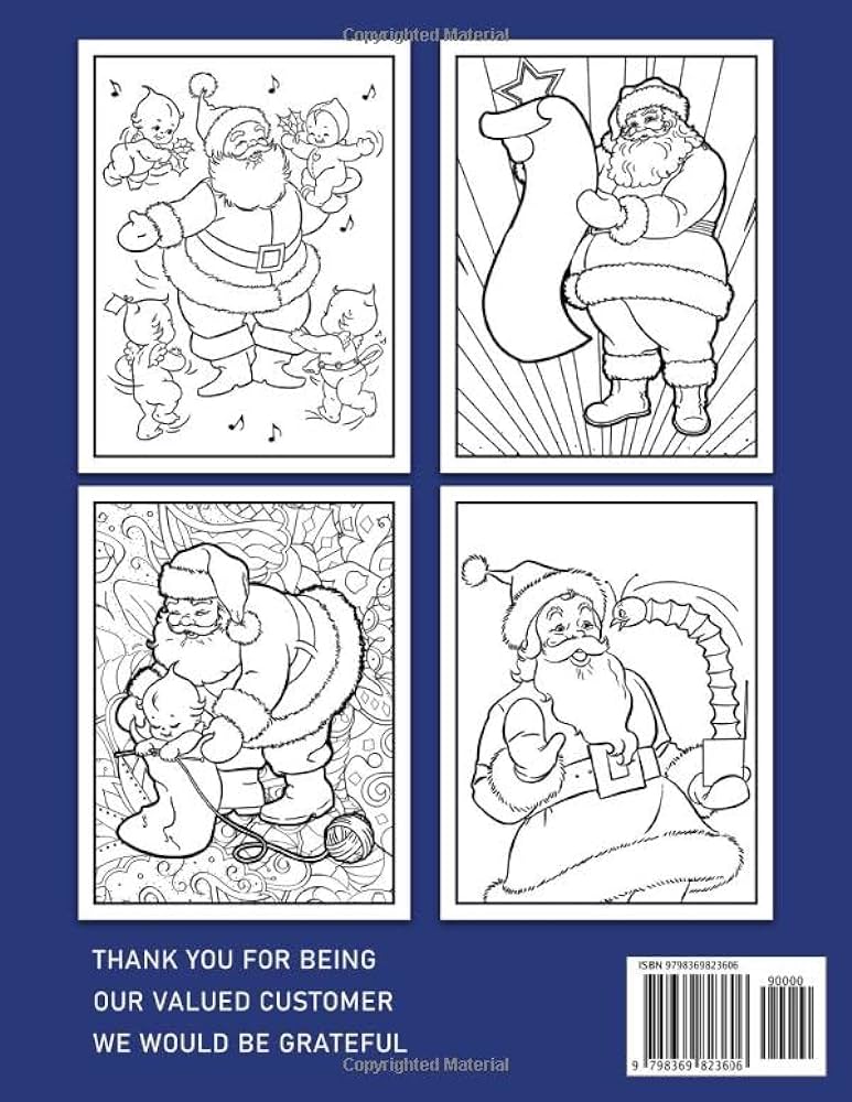 Vintage santa claus coloring book father christmas in retro style with coloring pages inside for all ages as anxiety relief and creativity gifts andrews brielle books