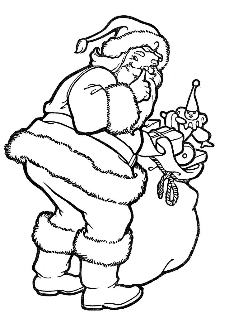 Vintage christmas line art