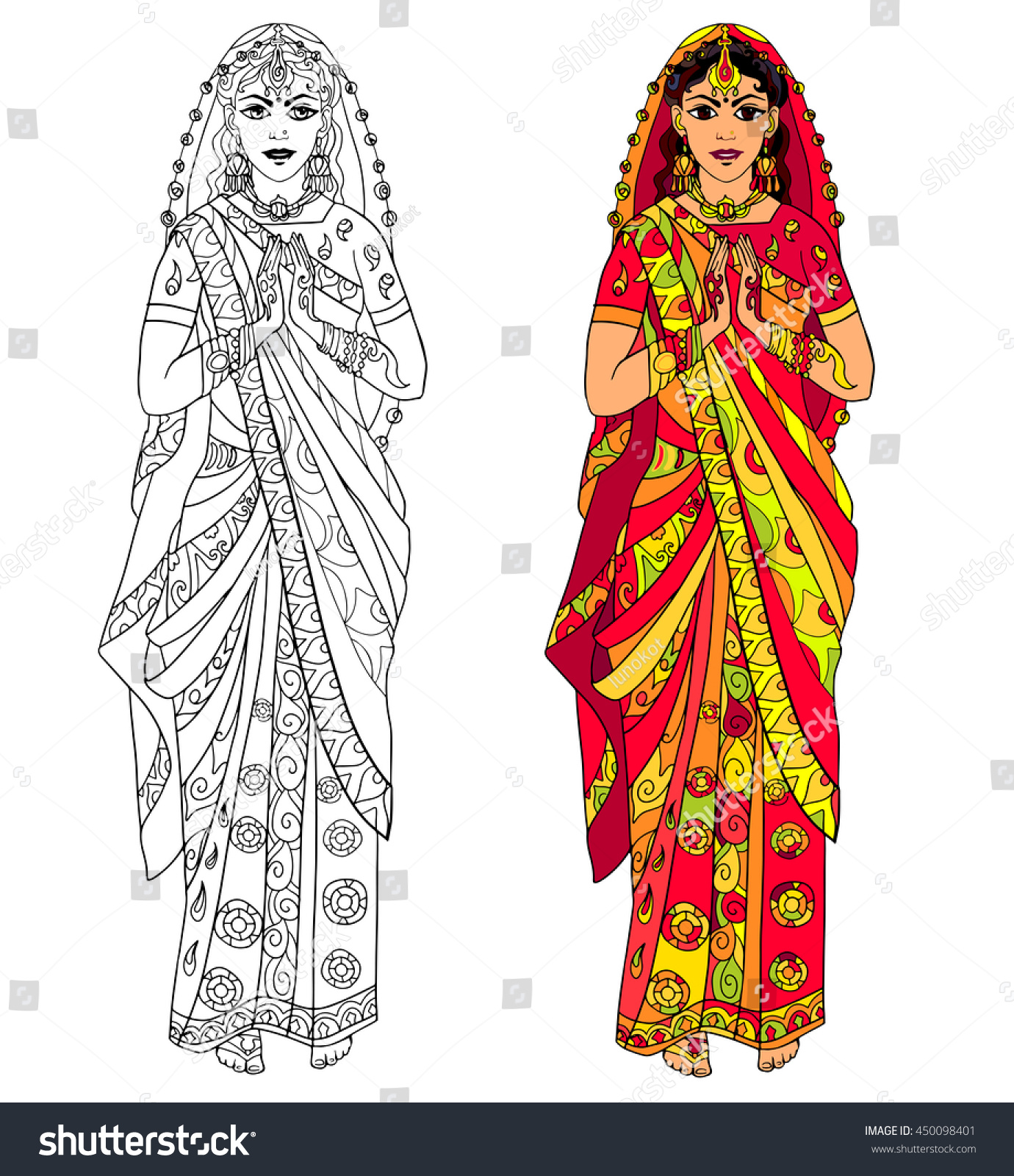Coloring book page adult black ink stock vector royalty free