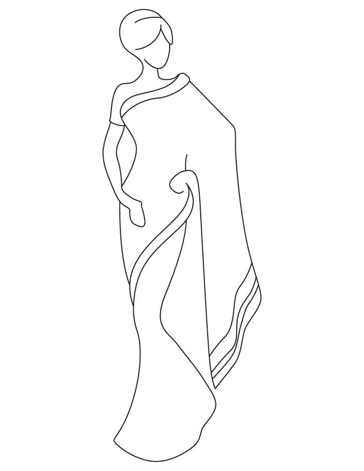 Download or print this amazing coloring page saree coloring pages downloadâ fashion drawing tutorial fashion illustrations techniques fashion design drawings