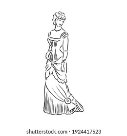Illustration traditional saree design vector drawing stock vector royalty free