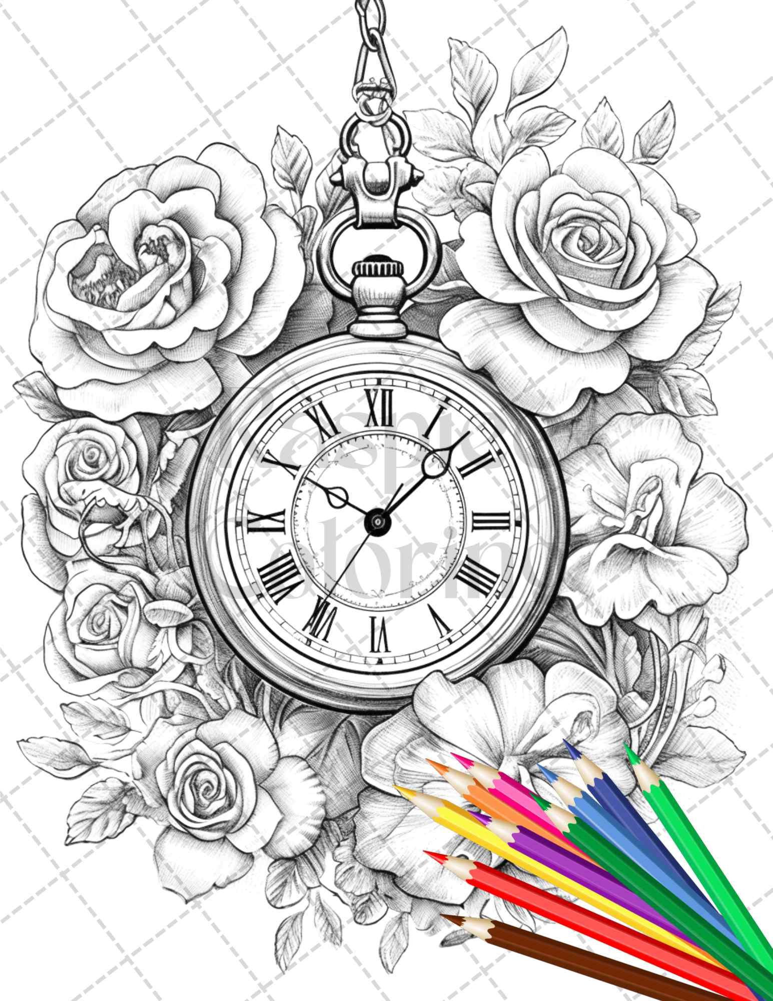 Vintage objects grayscale coloring pages printable for adults pdf grayscale coloring coloring pages grayscale