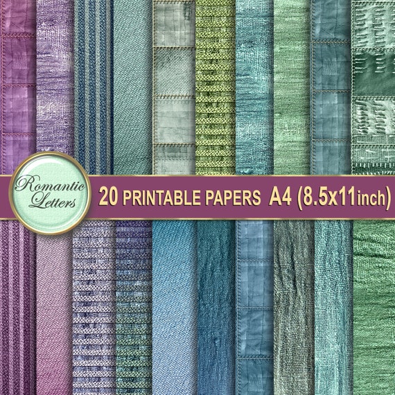 Fabric texture digital printable scrapbook paper pack journal pages background vintage digital printable craft paper velvet linen a x