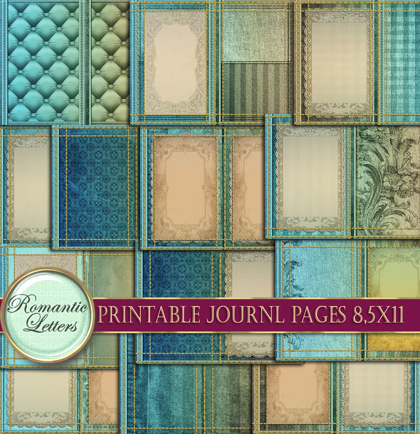 Printable junk journal pages printable junk journal paper craft a x mini album digital scrapbook background book spread linen texture