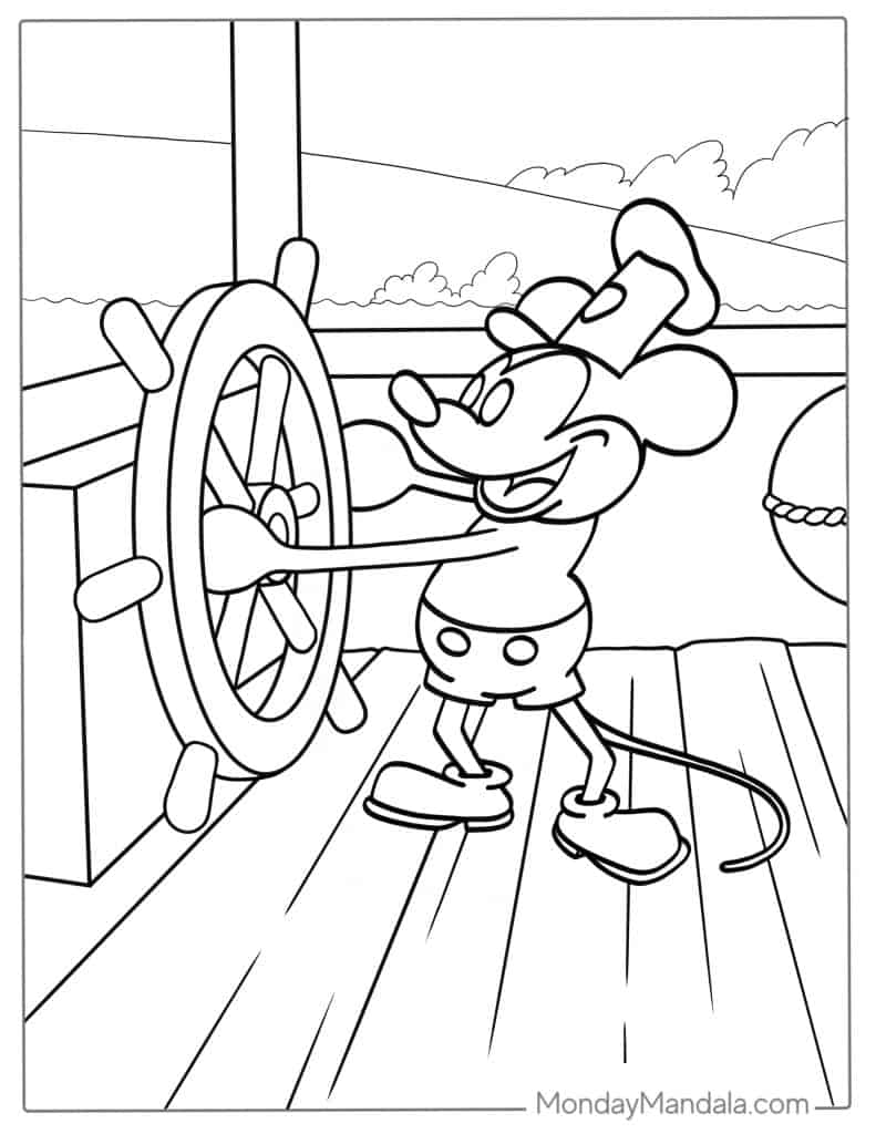 Mickey mouse coloring pages free pdf printables