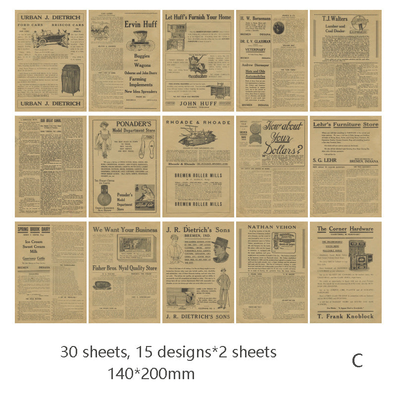 Vintage scrapbook paper sheets â