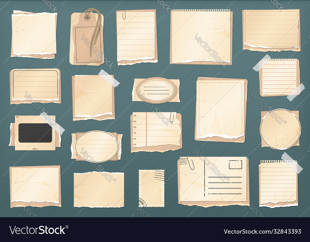 Scrapbooking vintage paper scrapbook old stickers vector image