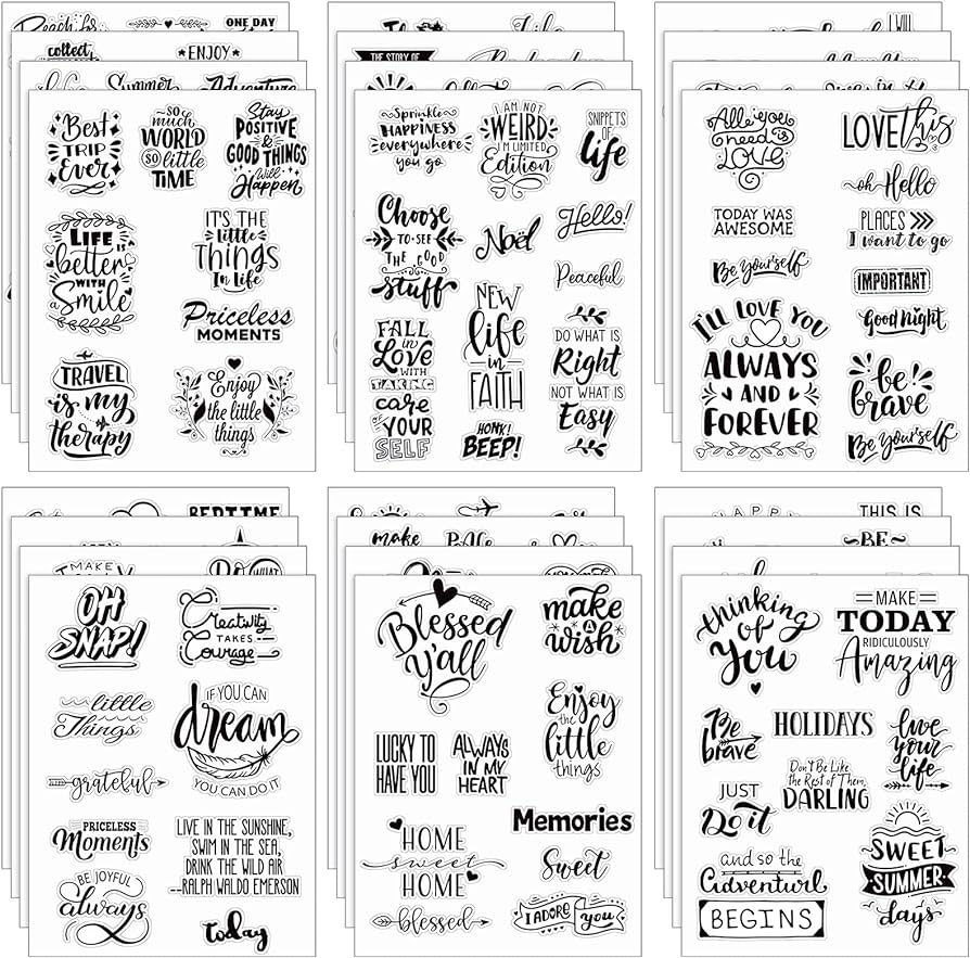 Pcs sheets vintage words stickers for journaling nice words sentences stickers inspirational scrapbook stickers waterproof aesthetic stickers for journaling water bottles laptop vivid style arts crafts sewing