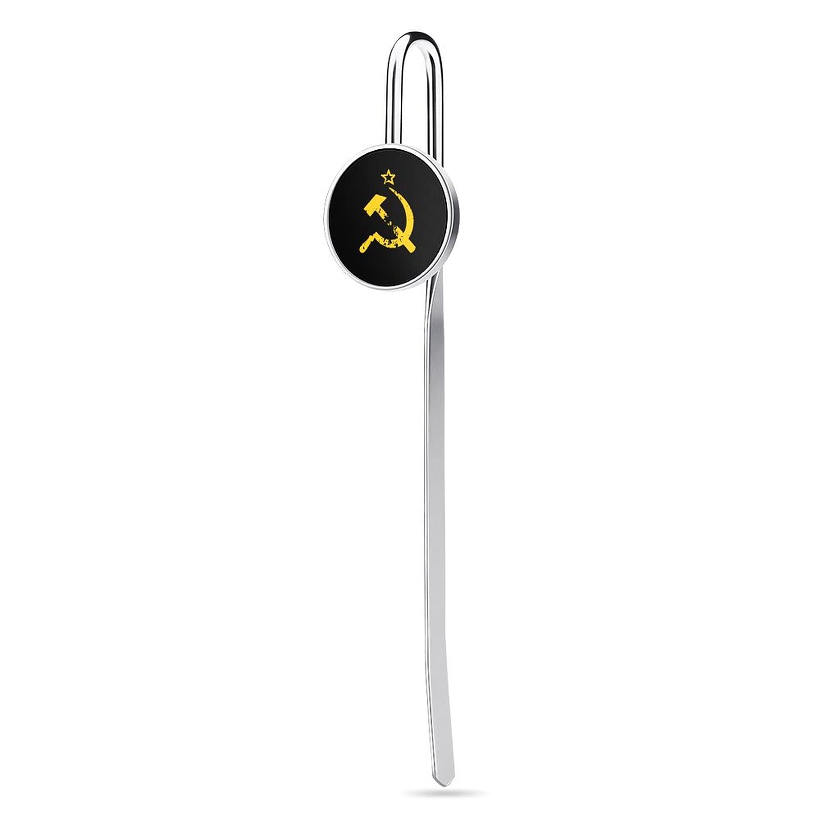 Russian soviet flag hammer and sickle creative vintage metal bookmark page holder with crystal glass for teachers book fans book club office products