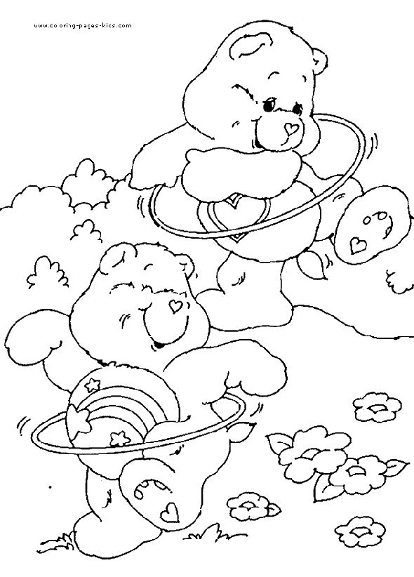 Colorful care bears coloring fun