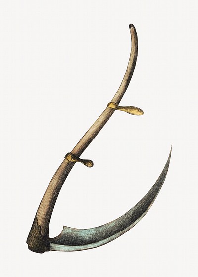 Vintage sickle weapon illustration psd premium psd illustration