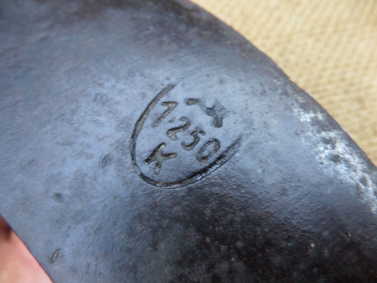 Communist symbol sickle and hammer vintage bearded axe head hatchet tactil