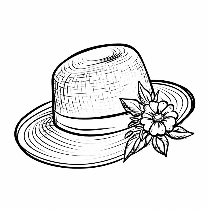 Straw hat summer coloring page cool coloring pages summer coloring pages coloring pages to print
