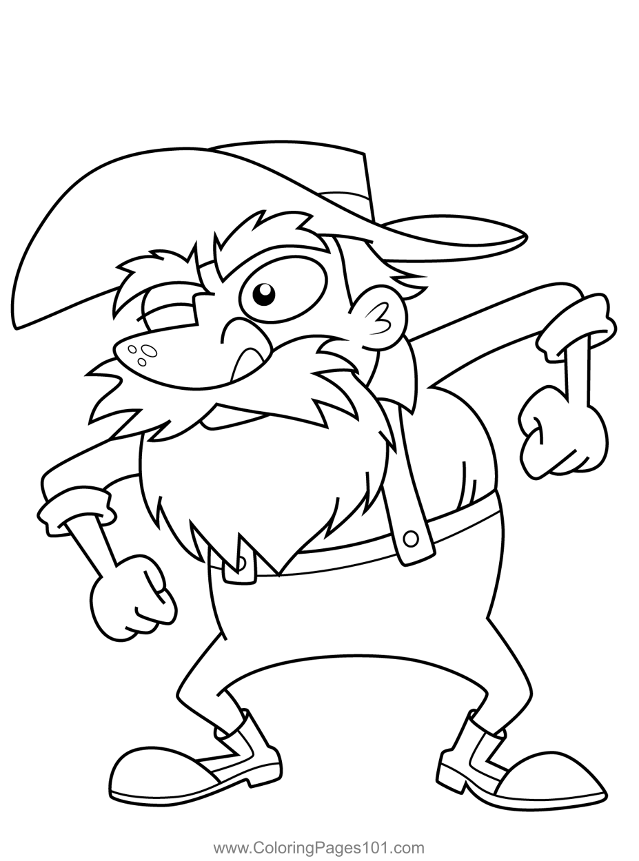 Crazy old coot phineas and ferb coloring page coloring pages phineas and ferb printable coloring pages