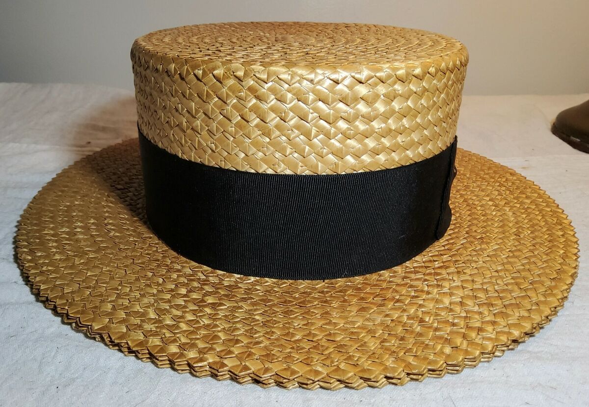 Vintage hopkins baltimore size straw hat f jas t mullin sons wilmingtonde