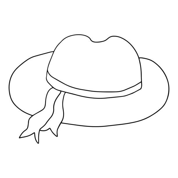 Old straw hat stock illustrations royalty