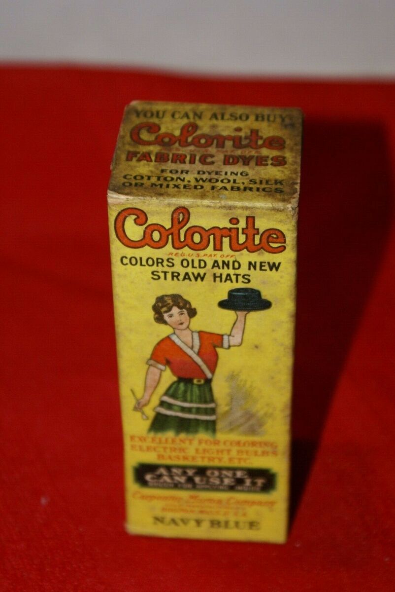 Vintage advertising packaging colorite coloring for straw hats