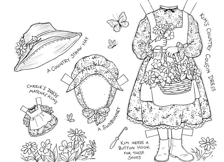 Kims paper doll coloring book paper dolls paper dolls clothing vintage coloring books