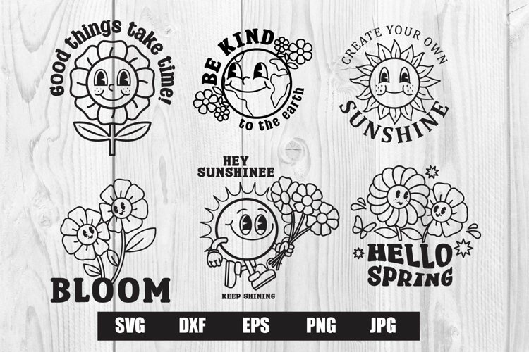 Spring retro svg bundle
