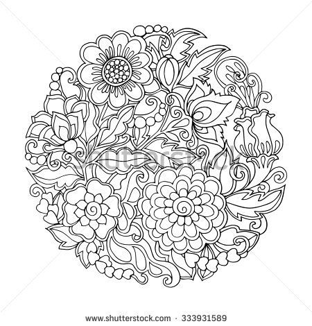 Coloring book for adult and older children coloring page with vintage flowers pattern coloring pages coloring books free coloring pages