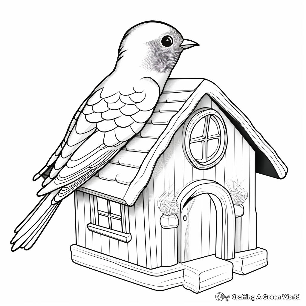 Bird cage coloring pages