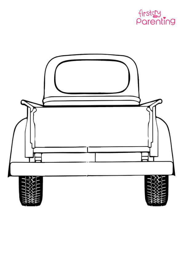 Classic truck coloring page for kids