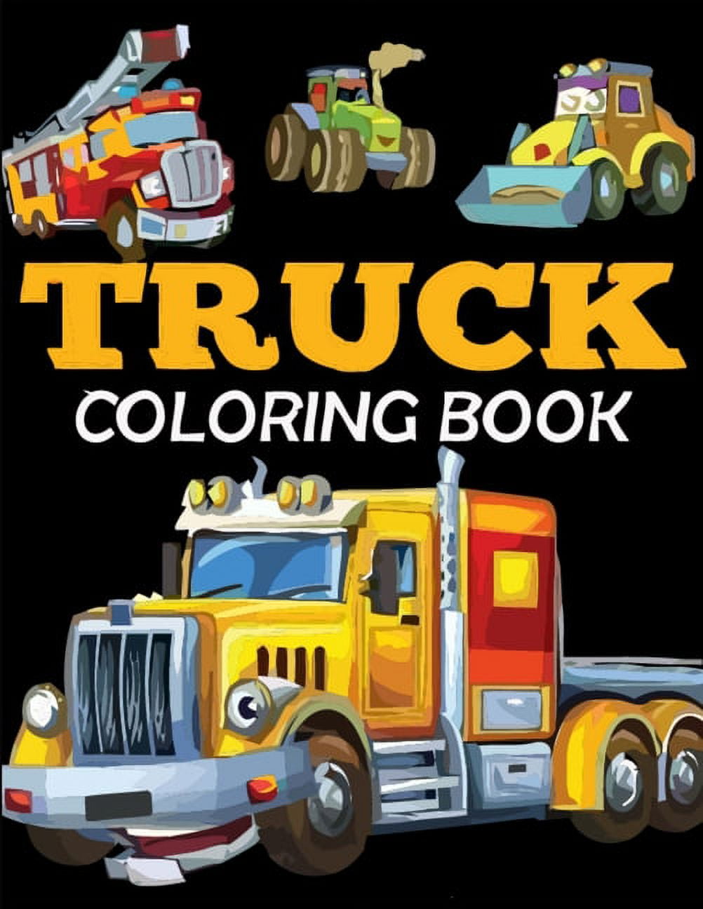 Truck coloring book kids coloring book with monster trucks fire trucks and more vintage truck coloring book paperback